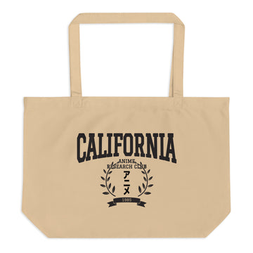 California Anime Research Club Fun Graphic Large Tote Bag-Beige